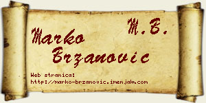 Marko Brzanović vizit kartica
